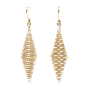 Tiffany Mesh Diamond Earrings Diamond Yellow Gold (18K) Drop Earrings Gold