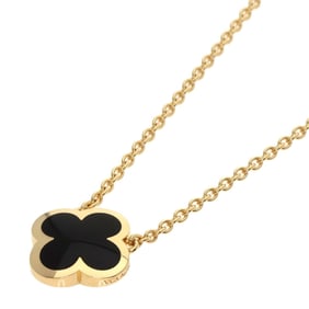 Van Cleef & Arpels Pure Alhambra Onyx Necklace in 18K Yellow Gold for Women