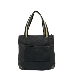 Gucci GG Canvas Handbag 019 0402 Black Leather Women's GUCCI