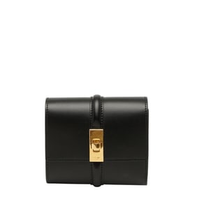 Celine Small Trifold Wallet 16 Cèze Black Calfskin Women's CELINE