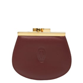Cartier wallet/coin case, burgundy leather, women's, wine red.