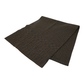 Fendi Zucca scarf in brown and gray wool for women.