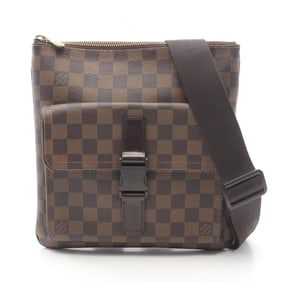 Louis Vuitton Pochette Merville Shoulder Bag, Coated Canvas and Leather with Damier Finish, Brown,