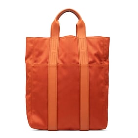 Hermes Hermès Acapulco Cabas MM Tote Bag in Orange Toile Chevron Leather for Women
