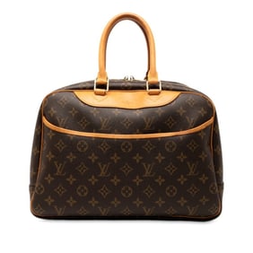 Louis Vuitton Monogram Deauville Handbag M47270 Brown Leather Women's LOUIS VUITTON