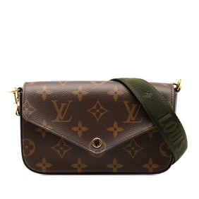 Louis Vuitton Monogram Multi Pochette Felicie Shoulder Bag M80091 Brown and Green Leather Women's