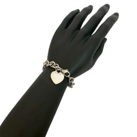 TIFFANY & Co. Tiffany Return to Heart Tag Sterling Silver 925 Bracelet Chain Bangle 26947
