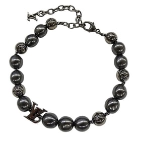 Louis Vuitton Men's Monogram Pearl Bracelet in Black (M0995A AK0223)