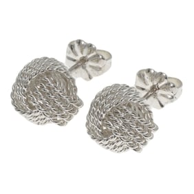 Tiffany Somerset mesh ball earrings in silver for women. TIFFANY & Co.