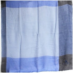 Burberry Blue Label large scarf/scarf in light blue, navy, and black. Women's.