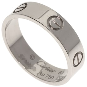 Cartier Love Ring #60 18K White Gold Women's