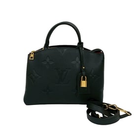 LOUIS VUITTON Petit Palais PM Monogram Empreinte Leather 2-Way Handbag/Shoulder Bag, Black, 72376