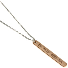 Tiffany 1837 Bar Necklace in Silver and Rubedo Metal for Women. TIFFANY & Co.