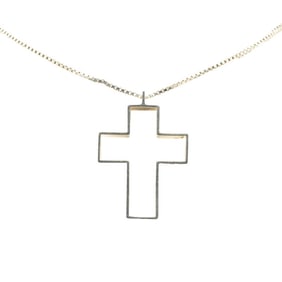 Gucci Open Cross Necklace in 925 Sterling Silver for Women
