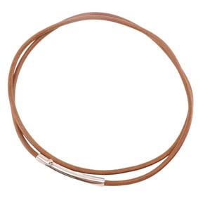 Hermes HERMES belt, double-wrapped leather, brown, for women