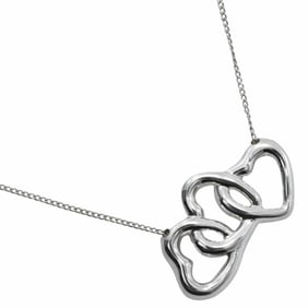 Tiffany & Co. Triple Heart Necklace, 925 Sterling Silver, Approx. 4.6g, Women's