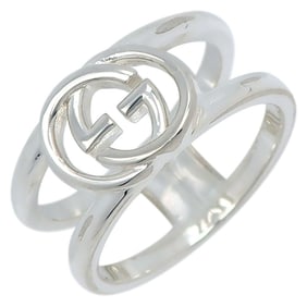 Gucci Interlocking G ring, size 14, sterling silver, approximately 5.2g, women's.