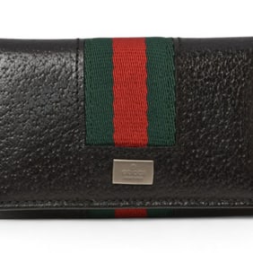 Gucci Outlet Key Case Keychain GUCCI 6-Ring Pigskin Sherry Line 033 0856