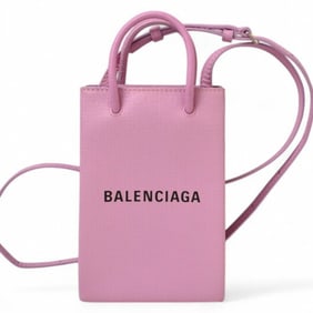 Balenciaga Phone Holder, BALENCIAGA Shoulder Bag Smartphone Case, Leather, Purple, 593826