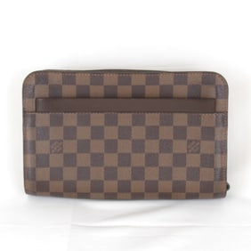LOUIS VUITTON Saint Louis N51993 Clutch Bag Damier Canvas Brown Women's