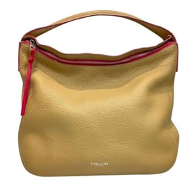 COACH Leather Madison Hobo Shoulder Bag 31624 Light Brown JA-23028