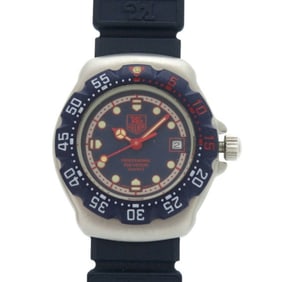 TAG Heuer Formula 1 370.508 Stainless Steel Rubber Navy Quartz Wristwatch 1911 HEUER