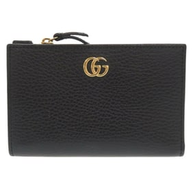 Gucci GG Marmont Double G 546588 Leather Black Bifold Wallet 0069GUCCI