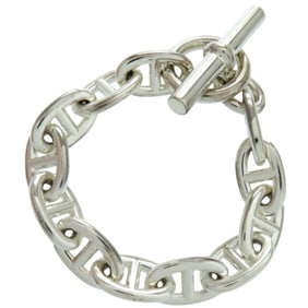 Like new Hermès Chaine d'Ancre GM 11-link Sterling Silver Bracelet 1678HERMES