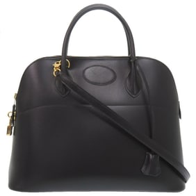 Hermès Bolide 35 Box Calf Black Handbag with C Stamp 1657 HERMES