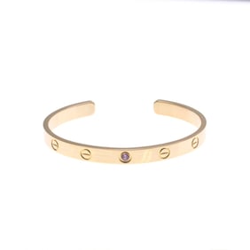 Cartier Love Bracelet Open Pink Sapphire Pink Gold (18K) Sapphire Bangle Pink Gold