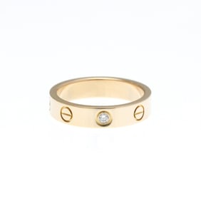 Cartier Mini Love Ring 1P Diamond Pink Gold (18K) Fashion Diamond Band Ring Pink Gold