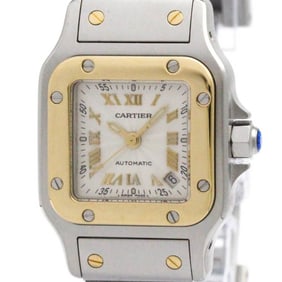 CARTIER Santos Galbee 18K Gold Steel Ladies Watch W20045C4 Polished