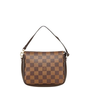 Louis Vuitton Damier Truss Makeup Pouch Handbag N51982 Brown Leather Women's LOUIS VUITTON