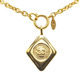 Chanel Coco Mark diamond necklace, gold plated, for women.