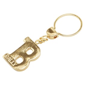 BALLY Keychain Charm, Gold Plated, Women's