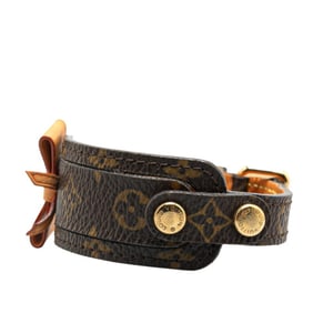 Louis Vuitton Monogram Porte-Adress Bracelet M92577 Brown Leather Women's LOUIS VUITTON