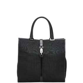 Gucci Jackie Line Tote Bag 002 1064 3444 Black Canvas and Leather Women's GUCCI
