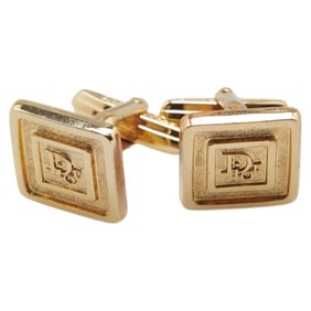Christian Dior Dior logo cufflinks, gold plated, for women.