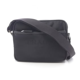 Prada TESSUTO+SAFFIANO Shoulder Bag in Nylon and Saffiano Leather, Black