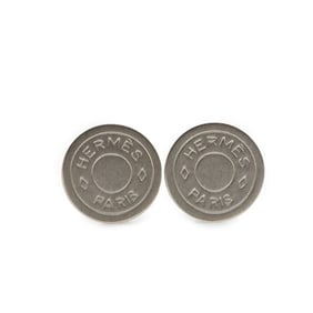 Hermes Serie earrings in silver metal for women.