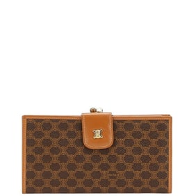Celine Macadam Long Wallet Brown Leather Women's CELINE