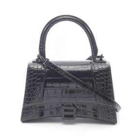 Balenciaga Hourglass Small Handbag, Leather, Women's, Black