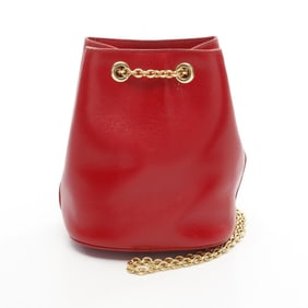 Celine shoulder bag, leather, women's, red