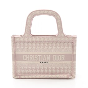 Christian Dior Dior BOOK TOTE Mini Handbag, Canvas, Women's, Pink/White