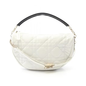 Christian Dior Dior VIBE Medium Hobo Cannage Leather Handbag, Women's, White/Black