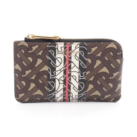 Burberry TB Monogram Coin Case Wallet in PVC-Coated Canvas, Women's, Brown/Multicolor