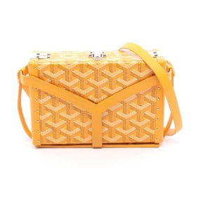 Goyard Minaudière Trunk Shoulder Bag in PVC-Coated Canvas and Leather, Women's, Yellow/Multicolor