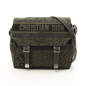 Christian Dior Dior Camp Shoulder Bag, Canvas, Women's, Khaki