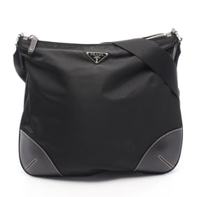 Prada TESSUTO LIGHT Shoulder Bag, Nylon and Leather, Women's, Black, BT0326