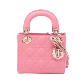 Christian Dior Dior Lady Mini Cannage Handbag, Leather, Women's, Pink